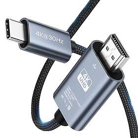 MMOBIEL Câble USB-C vers HDMI 2m 4k 30Hz HDMI USB-C Braided