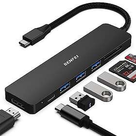 Benfei USB C HUB 7-i-1 avec USB Type-C vers HDMI, USB-C vers lecteur de carte SD