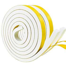 Självhäftande skumtätningstejp, vit, 12 mm (B) x 10 mm (D)