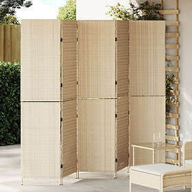 vidaXL Beige Faux Rattan Room Divider 242x180cm (3498350)