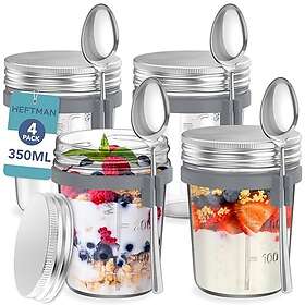 HEFTMAN Mason 350 ml Lot de 4 Bocaux de Stockage en Verre HM3625