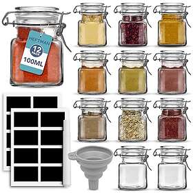 HEFTMAN 100ml 12-Pack Glass Jars HM3428