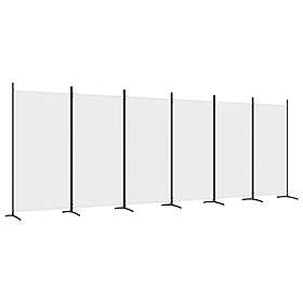 vidaXL 6-Panel Vit Tyg Rumsavdelare 520x180cm (350270)