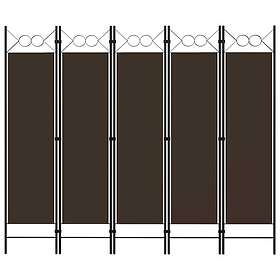 vidaXL 5-Panel Brun Rumsavdelare 200x180cm (737222)