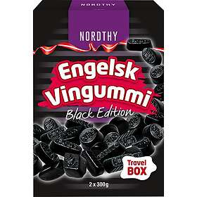 Nordthy Travelbox Engelsk Vingummi Black Edition 600g