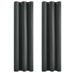 Deconovo Ogenomskinliga Gardiner 2-pack 183x107cm Grå