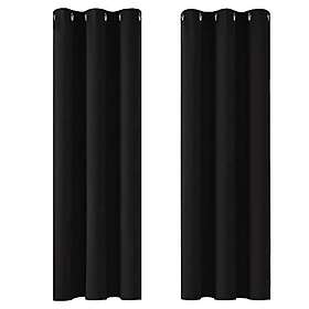Deconovo Ogenomskinliga gardiner Curtains set om 2 183x107cm Black