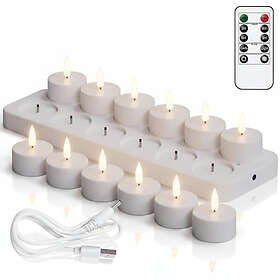 Case4you LED fyrfadslys 12-pakke (genopladelig)