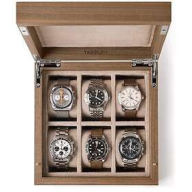 TAWBURY Trä GROV-6WB-WAL-LGHT-SOL-DE Klocklåda för 6 Klockor