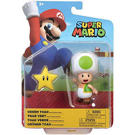 Jakks World of Nintendo Super Mario Green Toad med Super Star Figur 10cm