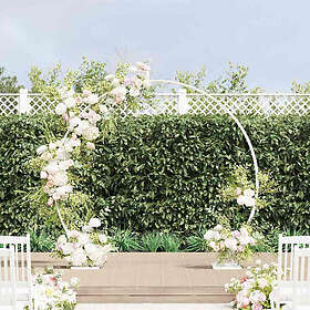 vidaXL Wedding Arch 220 x 45 x 200 cm White Steel