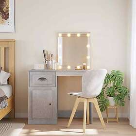 vidaXL Dressing Table with LED Lights Concrete Grey 90x42x132.5 cm