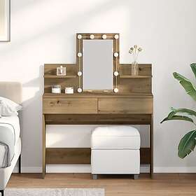 vidaXL Sminkebord Artisan Eik 100 x 40 x 130 cm