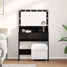 vidaXL Sminkebord Svart Eik 80 x 41 x 134.5 cm