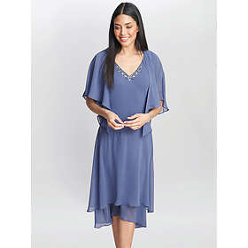 Gina Bacconi Cheryl V Neck Embellished Midi Dress