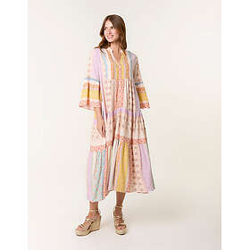 Blue Vanilla CLAIRE V-hals Smock Blonde Midikjole