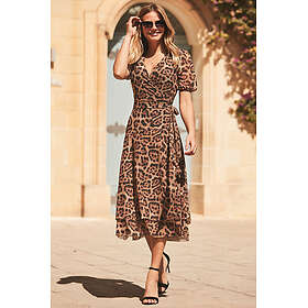 Sosandar Leopard Print Wrap Dress