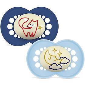 Mam Original Night Silikoni 7392855155466 Tutti 6-16m 2-pack (Glow in the Dark)