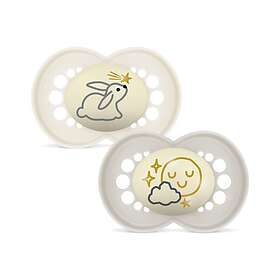 Mam Original Night Silikone 7392855155480 Sut 6-16m 2-pak (Glow in the Dark)