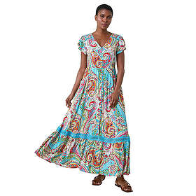 Roman Paisley Print Shirred Waist Maxi Dress