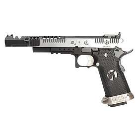 O-AW AW Custom HX2401 IPSC Split Silver Green Gas Airsoft Pistol 6mm (Silver)
