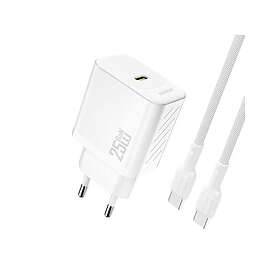Dudao A27CEU PD GaN SB-C AC-oplader med USB-C-kabel 25W