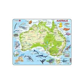Selecta Play Larsen Puslespil Kort Australien Geografisk med Dyr 65 Brikker