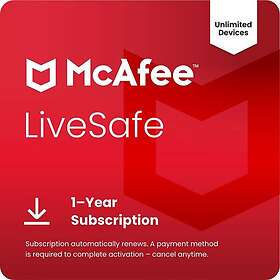 McAfee LiveSafe Digital Download Unlimited Devices 1 Year