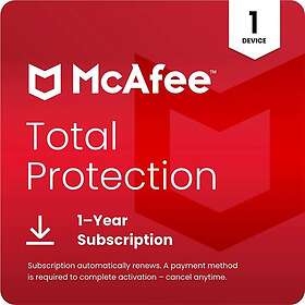McAfee Total Protection 1 Device 1 Year Subscription