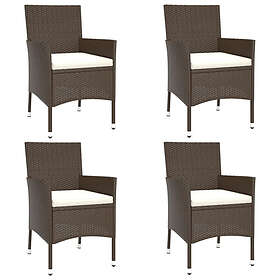 vidaXL 362526 Chaises de Jardin avec Coussins Ensemble de 4 Rotin synthétique Ma