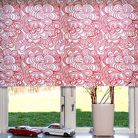 Mairo Rullgardin Blomma Röd 140x175cm