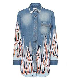 Philipp Plein Denim Shirt L/S Flame Racing Blus (Dam)