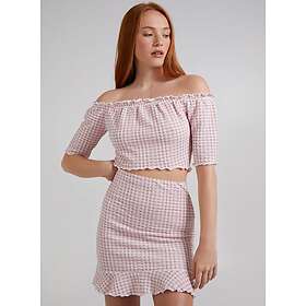 Pink Vanilla Gingham Frill Detail Top (Men's)