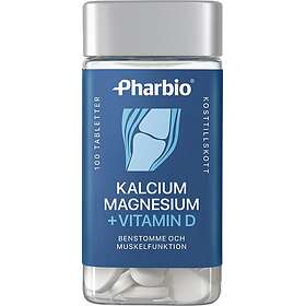 Pharbio Kalcium, Magnesium + D-Vitamin 100 Tabletter