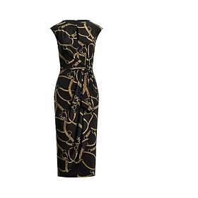 Ralph Lauren Belting-Print Jersey Tie-Front Kjole