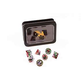 Razor Series Purple Liquid Core Dragon Eye, Red Dice, Green Numbers Tärningsset 7st