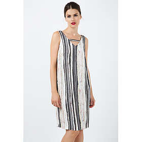 Conquista Sleeveless Striped V Neck Dress