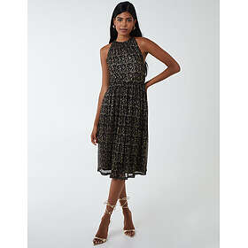 Blue Vanilla Blouson Halterneck Midi Dress