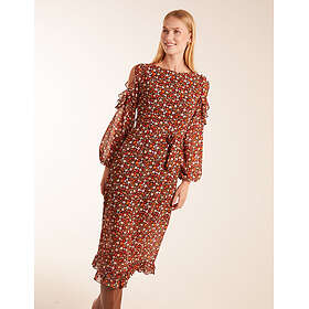 Blue Vanilla Cold Shoulder Frill Midi Dress