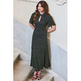 Sosandar Jersey Spot Print Keyhole Detail Dress