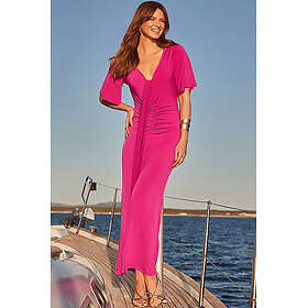 Sosandar Ruched Detail Angel Sleeve Maxi Dress