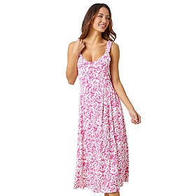 Roman Sleeveless Floral Stretch Midi Dress