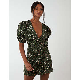 Blue Vanilla Ruched Sleeve Wrap Mini Dress