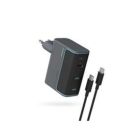 Cuktech CUKAD1003EUG GaN Seinälaturi 2 x USB-C 1 x USB-A USB-C-kaapelilla 100W
