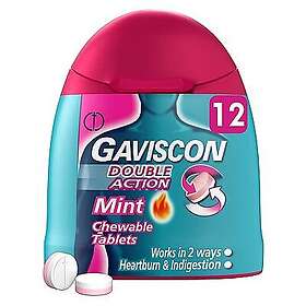 Gaviscon Double Action Heartburn & Indigestion Mint Flavour 12 Tablets