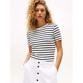 Tommy Hilfiger Flag Embroidery Crew Neck Slim Kortærmet T-shirt (Kvinder)