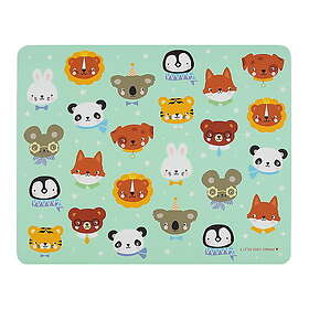 A Little Lovely Company Animal Friends Dækkeserviet Grøn