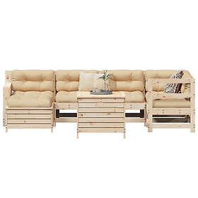 vidaXL Sofa Set 7 Pieces with Cushions Solid Pine 3250968