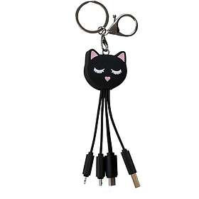 Yello YKCABLEMLTCAT USB-A vers Micro-USB/USB-C/Lightning 0.15m Porte-clés