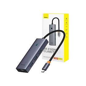 Baseus UltraJoy 6in1 Hub USB-C til HDMI4K@60Hz+4xUSB 3.0+PD